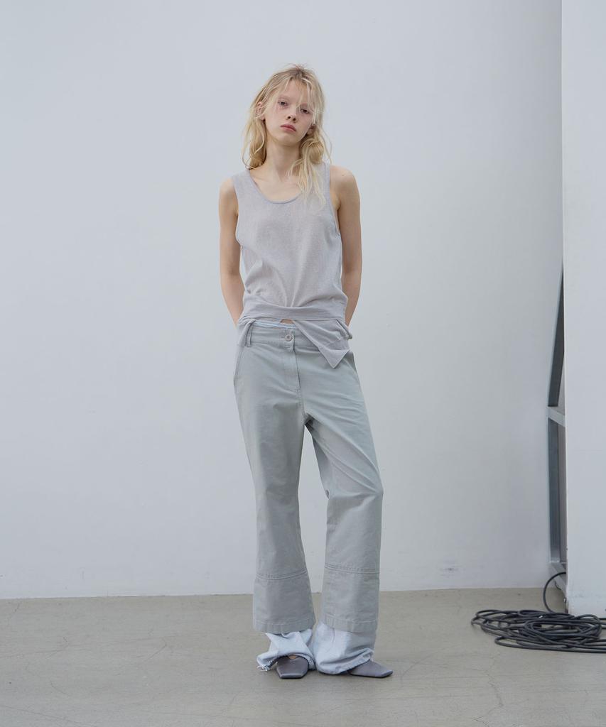 LCDC™ Layered Hem String Pants (Light Gray)
