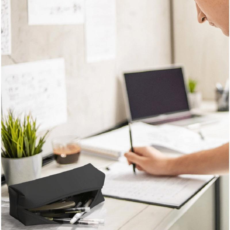 Leather Large Capacity Pencil Bag Korean Stationery Holder Pen Case Storage Box Zipper Pencil Pouch Student School Supplies