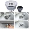Universal Sink Drain Plug Stainless Steel Basket Strainer Sink Stopper Kitchen Anti-Clogging Sink Basket Drain Filter
