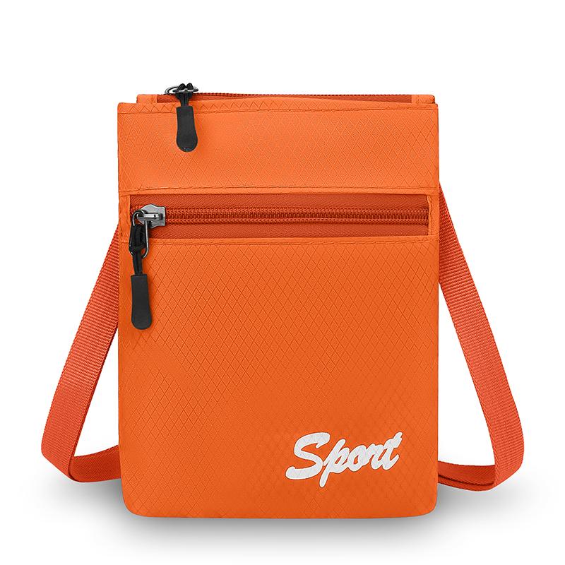 Fashion Multifuctional Square Shoulder Bag Zipper Sports Mobile Phone Pouch Casual Candy Color Coin Pouch Traveling