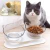 Non-Slip Double Cat Bowl Pet Water Food Feed Dog Bowls Pet Bowl Cat Cervical Spine Protector Feeder Feeding Bowl Kitten Supplies