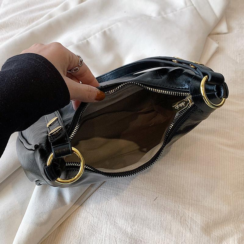 1 шт. однотонная сумка через плечо для женщин, универсальная сумка через плечо, модная сумка через подмышку, в которую можно положить мобильный телефон