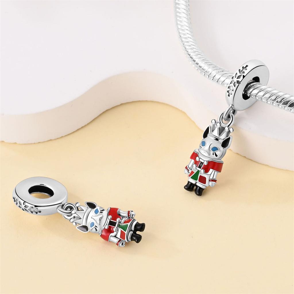 Зимняя Рождественская Серия Бусины Медный Шарм Щелкунчик Женские Украшения Сделай Сам Подарок