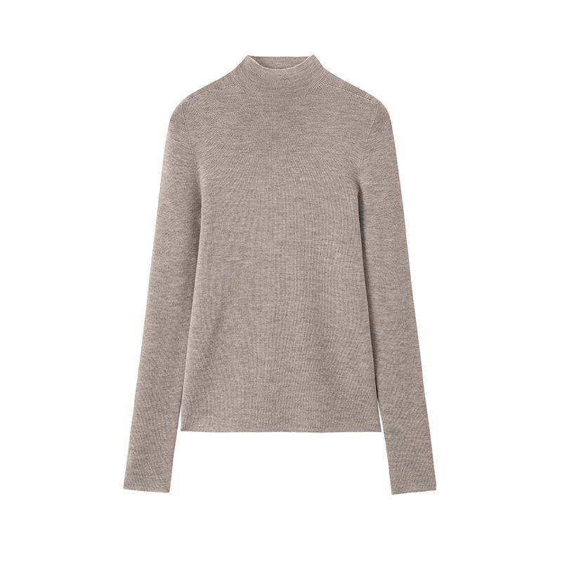 Autumn and winter cashmere bottoming shirt wool knitted semi-turtleneck pullover knitted sweater for women
