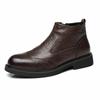 Модный бренд Модные кожаные ботинки Слипоны Ботильоны Высокий каблук Для мужчин Повседневные Платформа Челси Ботинки Мужские Свадебные туфли Зима