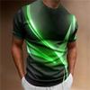 Men's T Shirt Curved Radiance Graphic 3D Printed T-shirts Casual Loose Short Sleeve Tees Oversized Men Clothing Tops