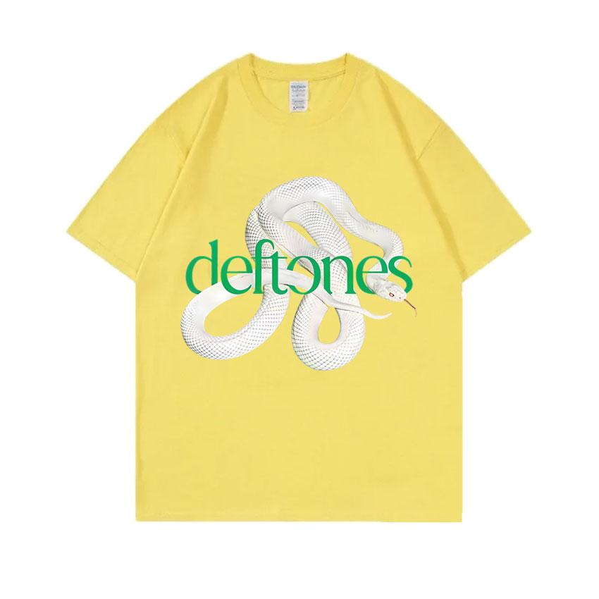 Футболка Deftones для фанатов музыки с принтом змеи. Унисекс, женская, винтажная, альтернативный хэви-метал, оверсайз.