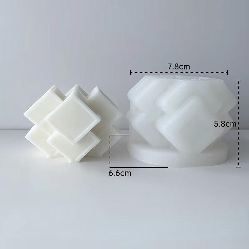 Геометрическая полосатая цилиндрическая силиконовая форма для свечей Магический квадрат Инструменты для изготовления гипса из смолы Форма неровности Декор для домашнего стола Ароматерапевтические свечи Подарки