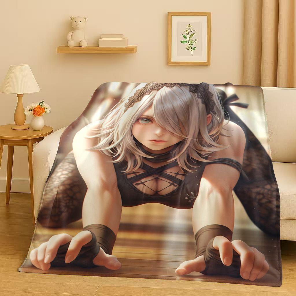 3D Cute Sexy Bikini Girls Cartoon Anime Characters Flannel Blanket,Soft Plush Throw for Home Bedroom Bed Sofa Cover Trave Gift