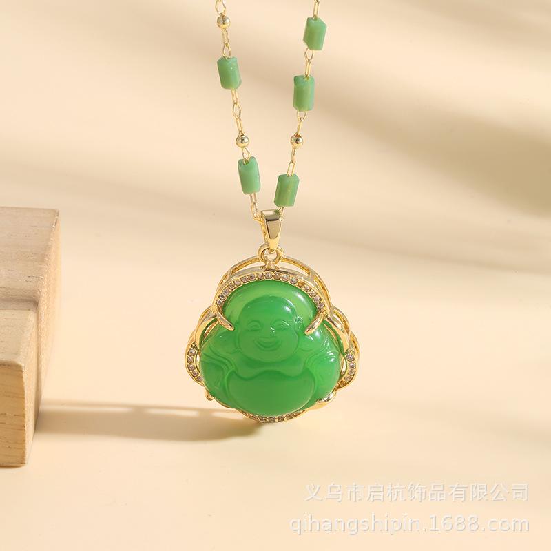 Ожерелье Будды Майтреи Ретро Этнический Стиль Хип-Хоп Атмосфера Мужские И Женские Аксессуары