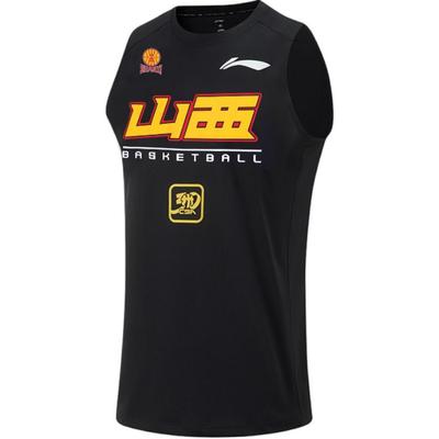 Li Ning CBA Series 24 Season Shanxi Team Удобная повседневная простая баскетбольная майка без рукавов для мужчин, майки черного цвета AVSU831-2