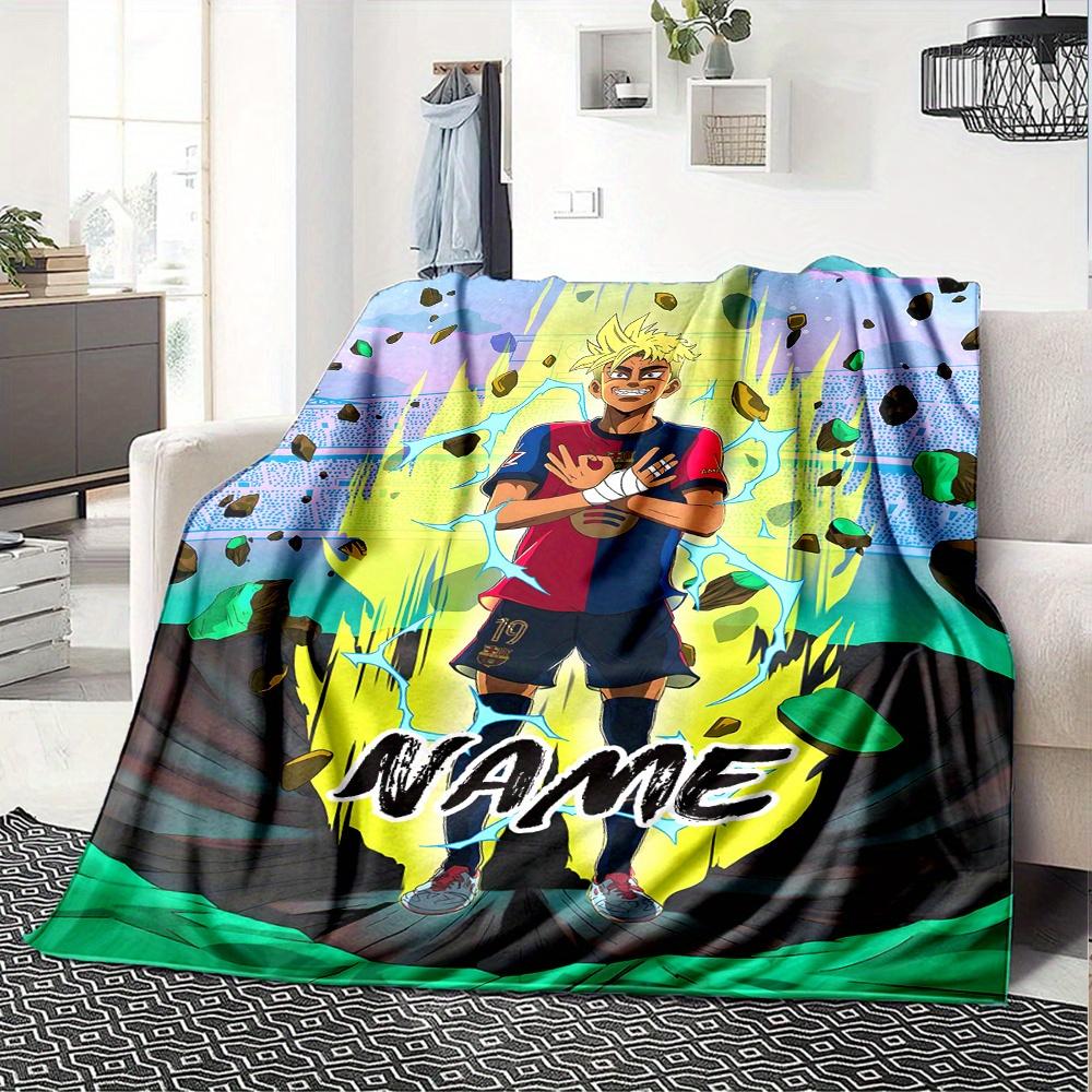 Soccer Player Lightning Stadium Four Seasons Blanket Customized With Your Name Lightweight And Warm Perfect Gift For Home Office Camping Sofa Travel