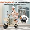 Electric Scooter iScooter Y16 14" 1200W Motor LCD DIsplay Soft Seat Cushion 48V 20AH Fully Suspended Adult Electric Scooter With NFC Card Beige