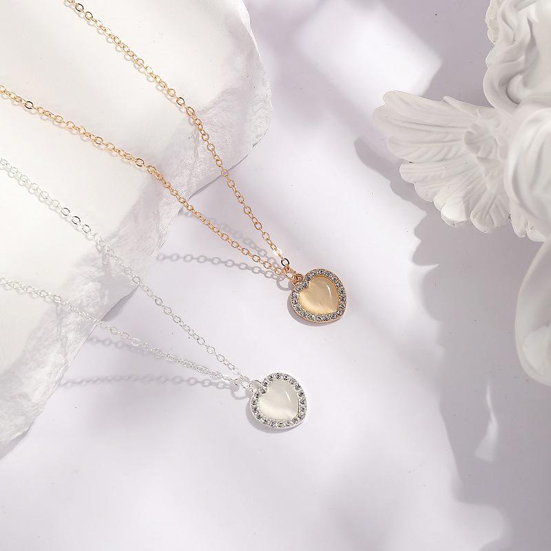 Цепочка в форме сердца, женское свадебное ожерелье для невесты, пара, кулон, элегантное блестящее ювелирное изделие на шею, ожерелье, подарки