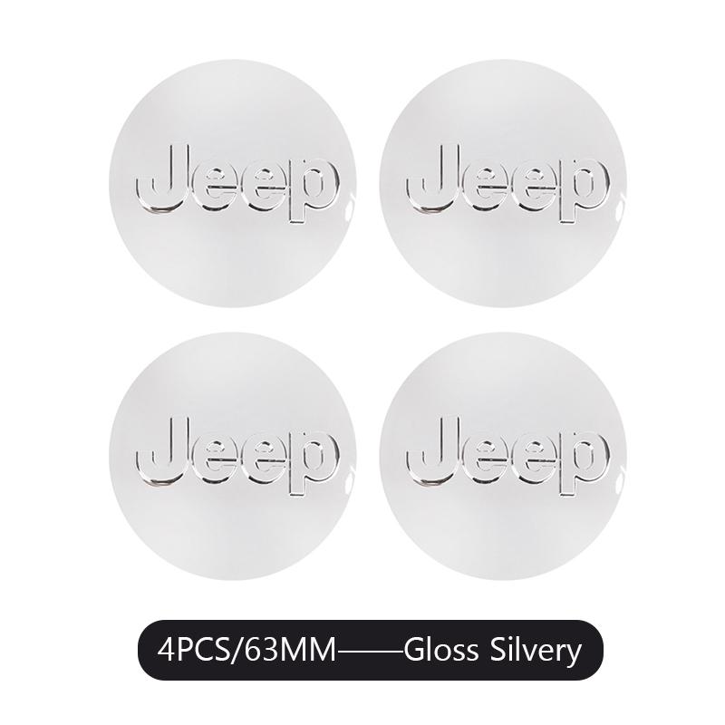 4Pcs 55/63MM Car Wheel Center Cover Stickers Hub Cap Decoration For Jeep Grand Cherokee Wrangler JK Gladiator Compass Renegade P