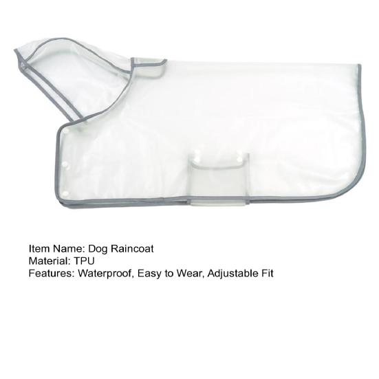 Прозрачный дождевик для собак, водонепроницаемое пончо для питомцев, дождевая куртка с капюшоном, дождевик с отверстием для поводка для щенков и собак малых и крупных пород
