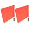 2Pcs Referee Official Flags Stainless Steel Pole Sports Competition Linesman Hand FlagRed
