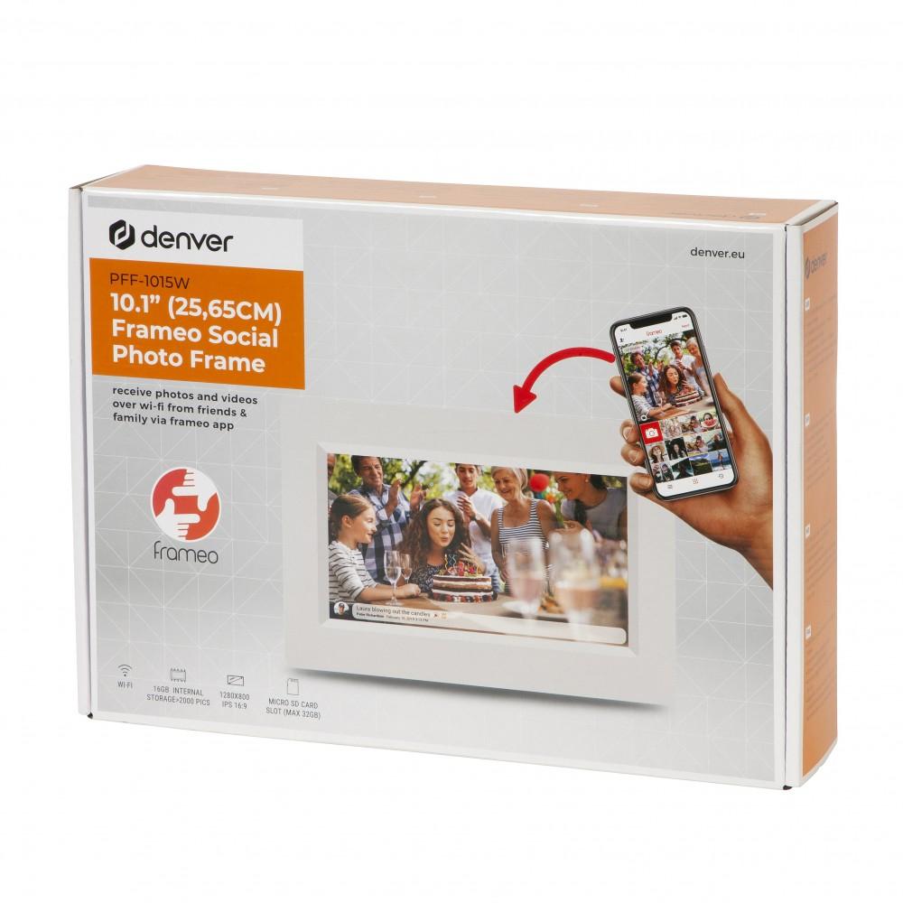 Цифровая фоторамка FRAMEO Wi-Fi Сенсорный экран IPS 10" 16 ГБ Denver PFF-1015W, Denver
