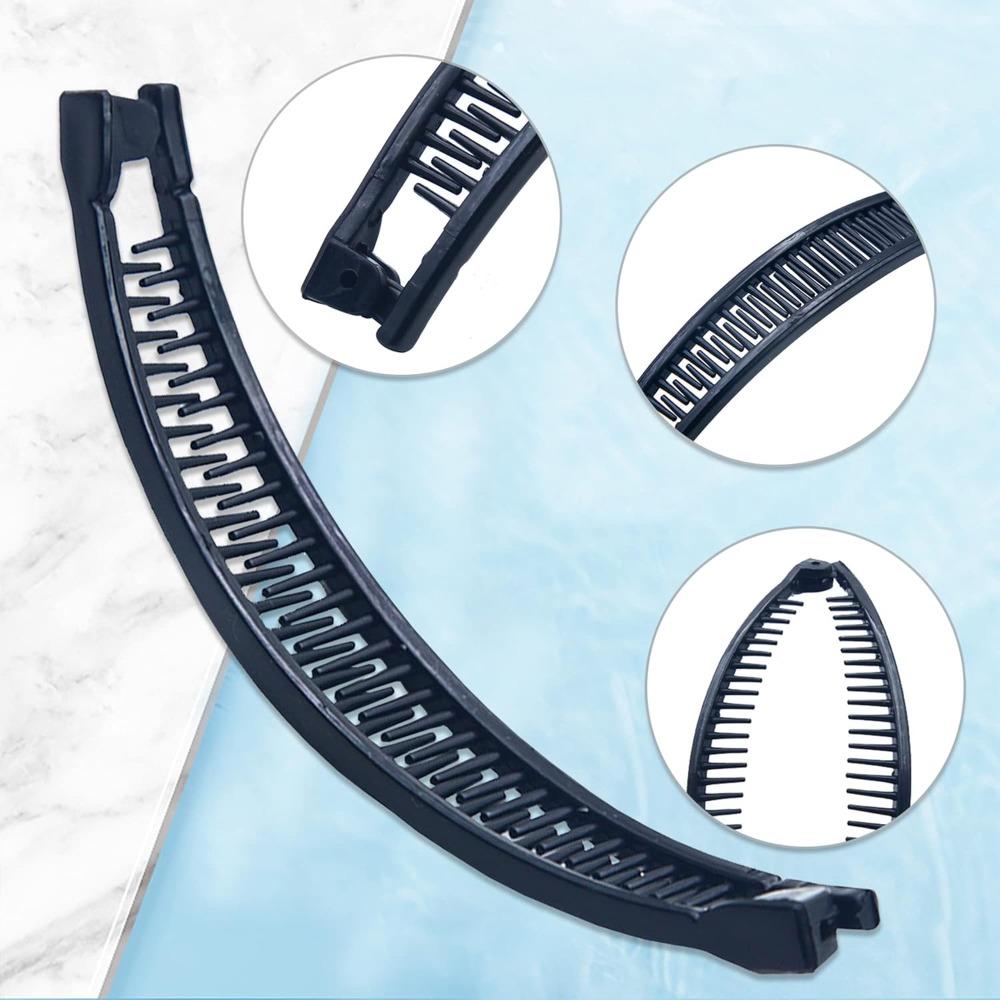 New 1st Choice Clincher Combs Banana Clips - Hair Grip Comb, Fishtail Ponytail Clamp, Long Hair Accessory for Girls and Women