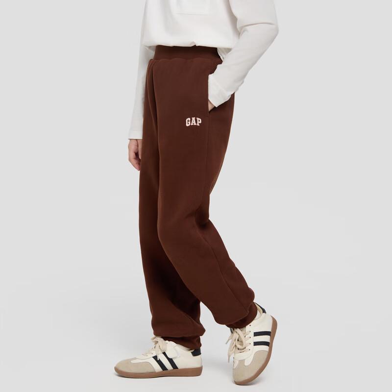 Gap Девичьи флисовые брюки с вышитым логотипом и манжетами