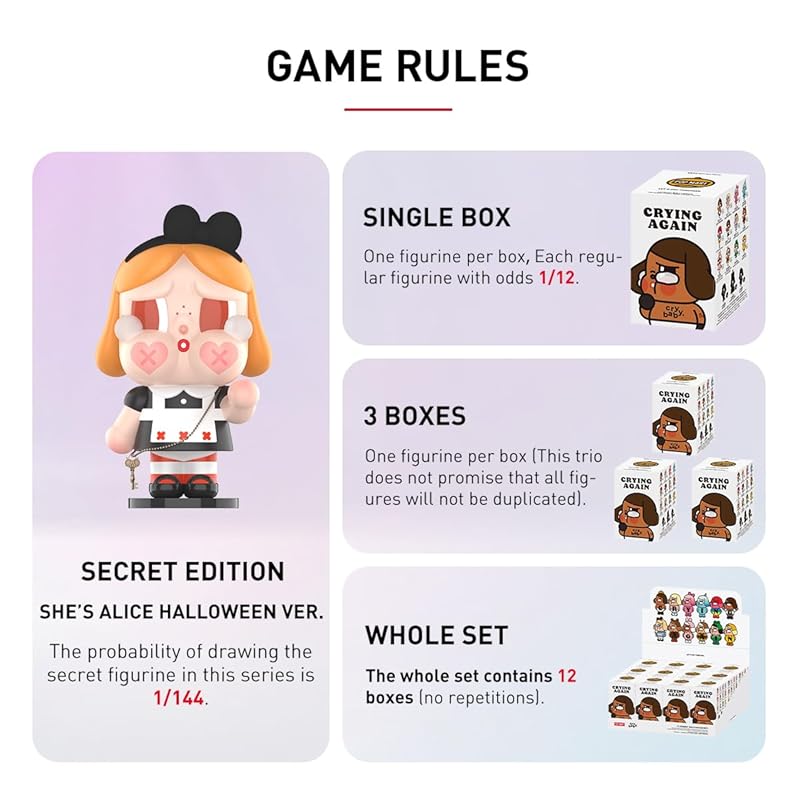 POP MART CRYBABY Crying Again Series [ассорти-коробка 12 предметов] pop mart Gachagacha BLIND box фигурка пластиковая модель премиум игрушки ПВХ мягкий винил оригинальный