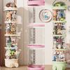 Transparent Vertical Toy Organizer Doll Storage Bucket Large Capacity Dustproof