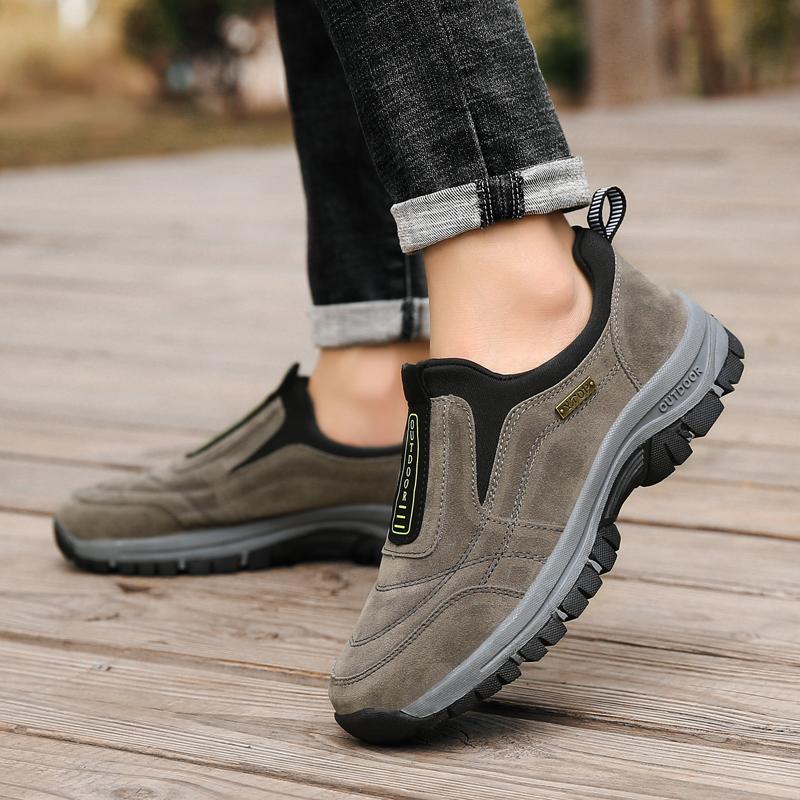 Large Size Men's Outdoor Shoes Sneakers Suede Leather Shoes Men Hiking Trekking Shoes
