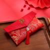 Chinese New Year Red Cash Envelope Faux Silk Red Pocket Embroidery Dragon Pattern Tassel Money Holder Cash Coin Gift Lucky Money Envelope Happy