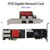Lan Card PCIE Gigabit Optical Network Card Internet Splitter Fiber Port SFP Splitter Adapter Computer Accessories 10/100/1000Mbps Network Adapter HUB