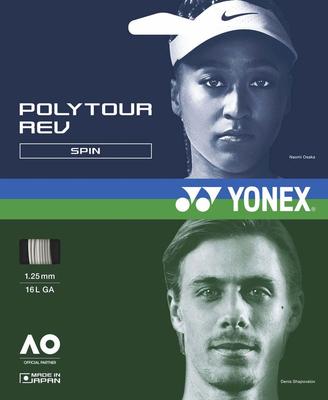 YONEX Poly Tour Rev 130 Теннисная струна Высокая Белая PTGR130, Вращение, (011),