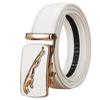 Men's Earth Green Leather Belt Yellow Cowhide Red Automatic Buckle Belt Blue White Orange Color Pant Belt