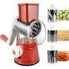 Cheese Grater Rotary, Rotary Grater for Kitchen, 3 In 1 Grater Vegetable Slicer with 3 Drum Blades,Fast Cutting Cheese Shredder
