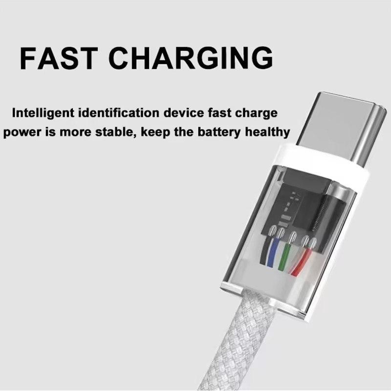 Usb C to Type C быстрая зарядка PD 60W мобильный телефон дата кабель для iPhone15 Android Samsung Huawei Type C плетеный зарядный кабель