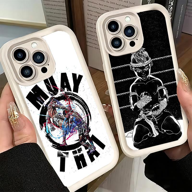 Чехол для телефона iPhone 17 Air 16E 15 16 Pro Max Муай Тай Бой Бокс Чехол 14 Plus 13 12 Mini Мягкий Силиконовый Fundas