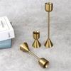 Gold Iron Art Wine Glass Candle Holder for Home & Bar Decor