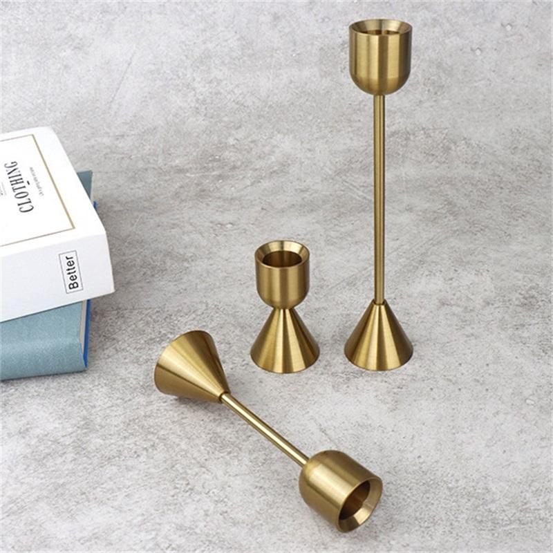 Gold Iron Art Wine Glass Candle Holder for Home & Bar Decor