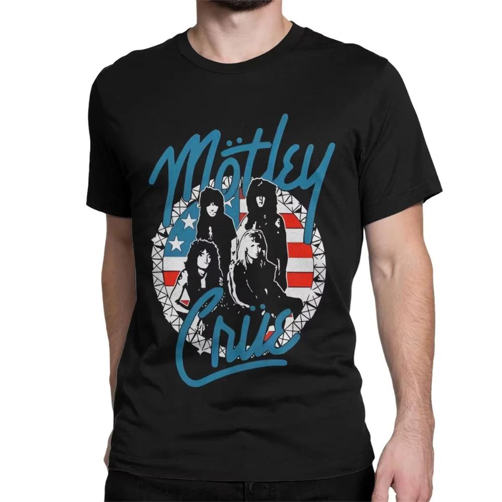 Men Women Motleys Girls Music Cotton T Shirt Crue Metal Band Cotton Clothes Leisure Short Sleeve Round Collar Tees Gift TShirts