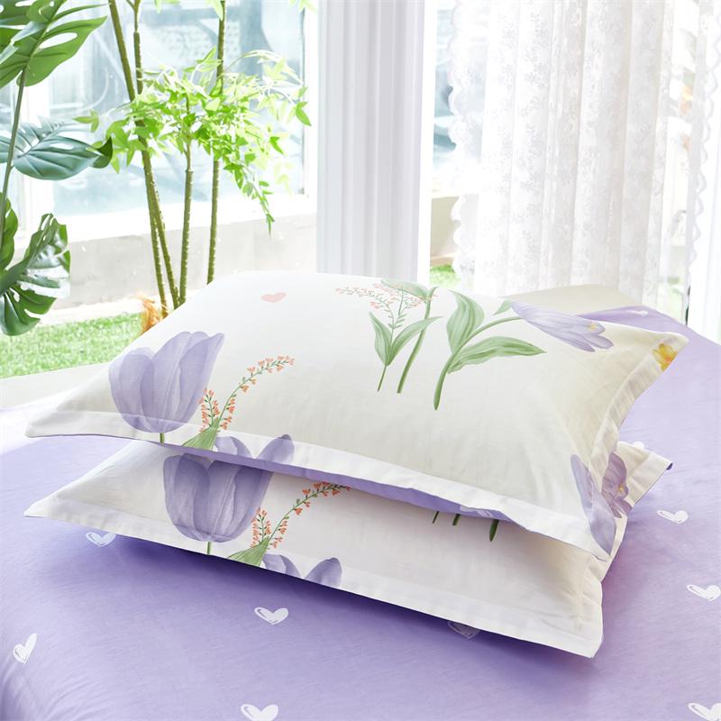 100% Cotton Twill Pillowcase Set - 2 Pieces, 48x74cm, Suitable for Single Student Dormitory.