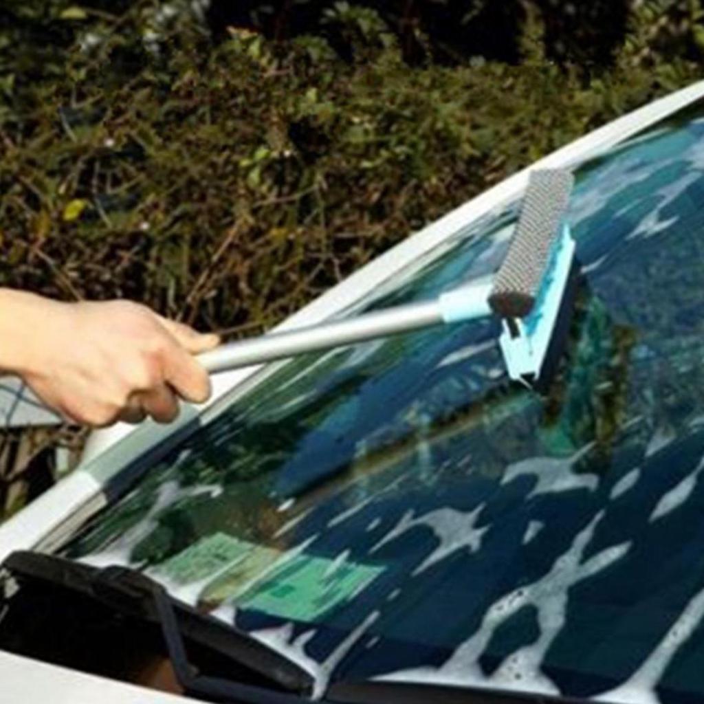 Detachable Home Double Side Glass Cleaning Brush Window Wiper Squeegee Scrubber KTY