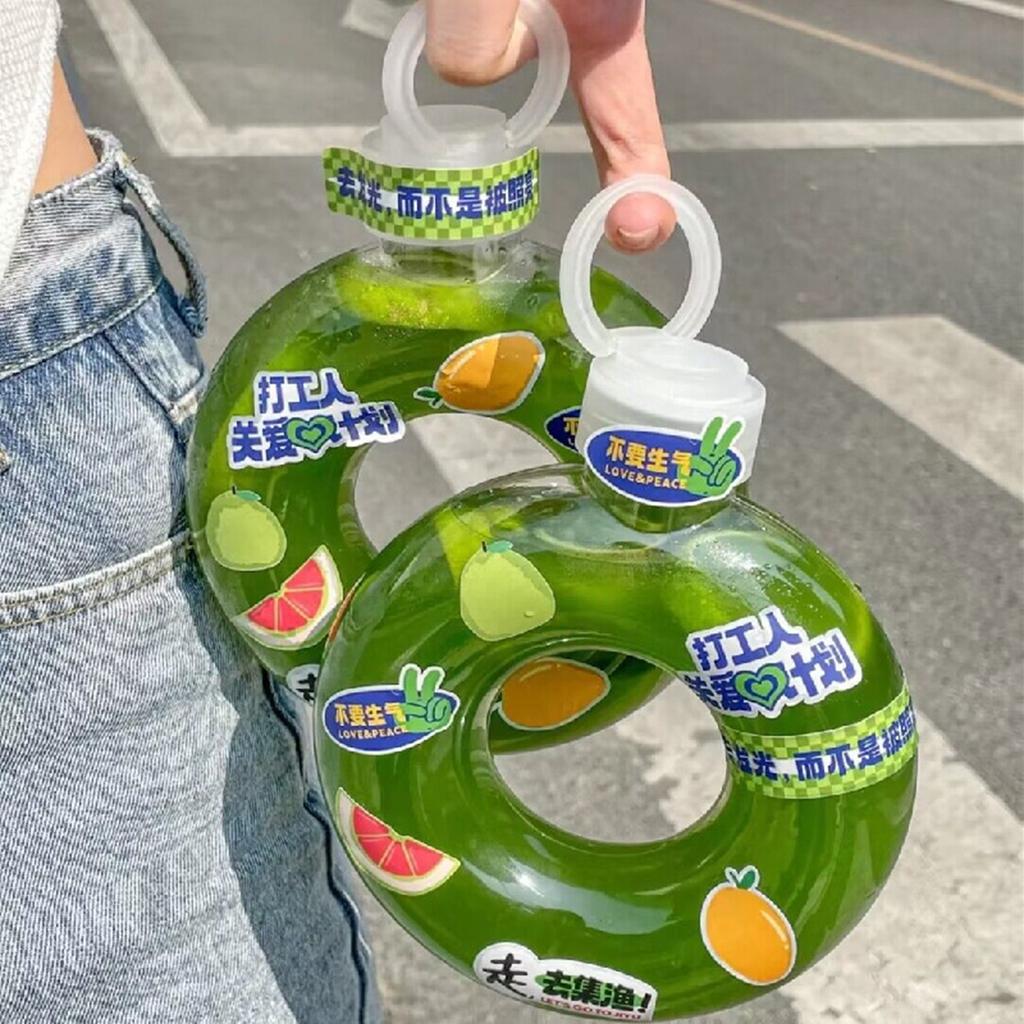 Милая герметичная бутылка для воды в форме пончика для детей - 500 мл/350 мл