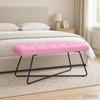 Button Tufted Bench Pink 110 x 40 x 46 cm Fabric