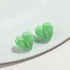 Cute Frosted Acrylic Love Heart Stud Earring for Women Vintage Candy Color Geometric Peach Statement Earrings Trend Jewelry Gift