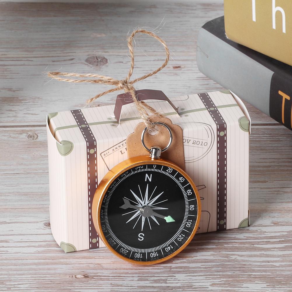 20 шт. свадебных подарочных коробок, конфетных коробок с компасом и бирками из крафт-бумаги для путешествий, свадебных сувениров