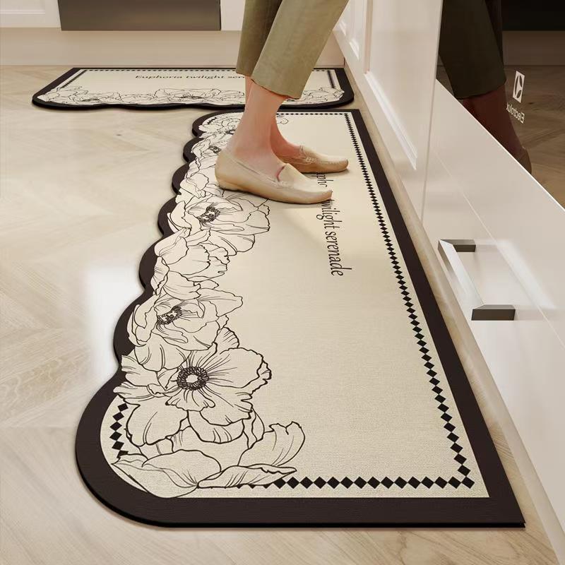 Нескользящий кухонный коврик из диатомовой грязи, супервпитывающий коврик для пола, длинные ковры для спальни и кухни, коврик для ванной комнаты и входной двери