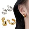 1Pairs Fake Gold Clip Earrings Non Pierced Hip Hop Earring New Hoop Earrings Jewelry Accessories