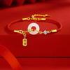 New Chinese Imitation Hetian Jade Safety Buckle Red Rope Bracelet Women's New Woven Hand Rope Snake Life Gift Jewelry