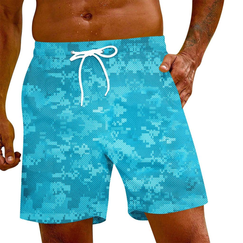 Men's Fashion Printed Elastic Waist Casual Yoga Pants Beach Shorts