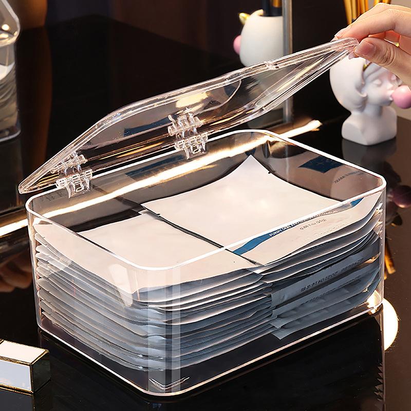 Настольный ящик для хранения Косметика Прозрачная корзина Ящик для масок для лица Пылезащитный Маска для лица Маска для лица Сортировочный ящик