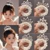 Жемчужная принцесса корона повязка для волос детская высокоэластичная резинка для волос для пучка головная повязка резинка головной цветок головной убор