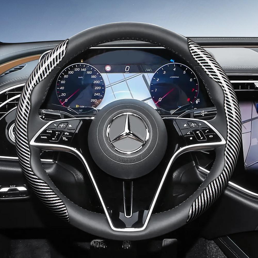 Suitable for Mercedes-Benz Carbon Fiber Texture Steering Wheel Cover with Segmented Quick-Release Design V g S a E C Class Gle Glc Gla Glb